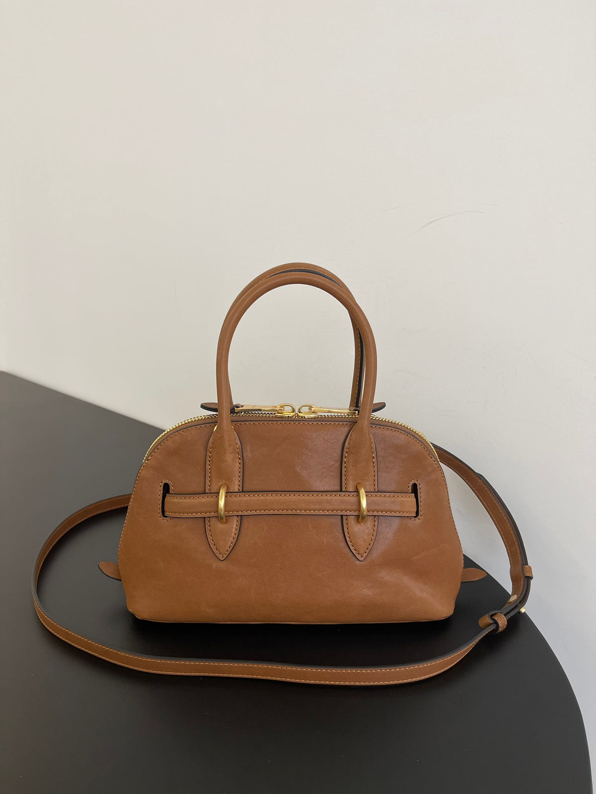 Miu Miu Aventure Mini Leather Bag – Cognac