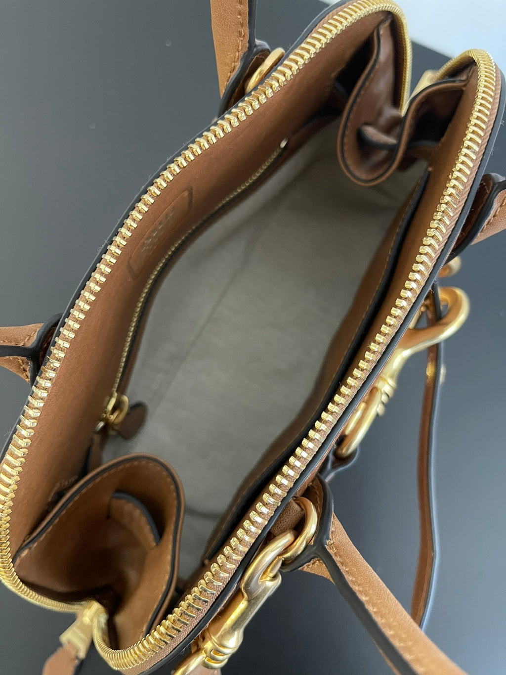 Miu Miu Aventure Mini Leather Bag – Cognac