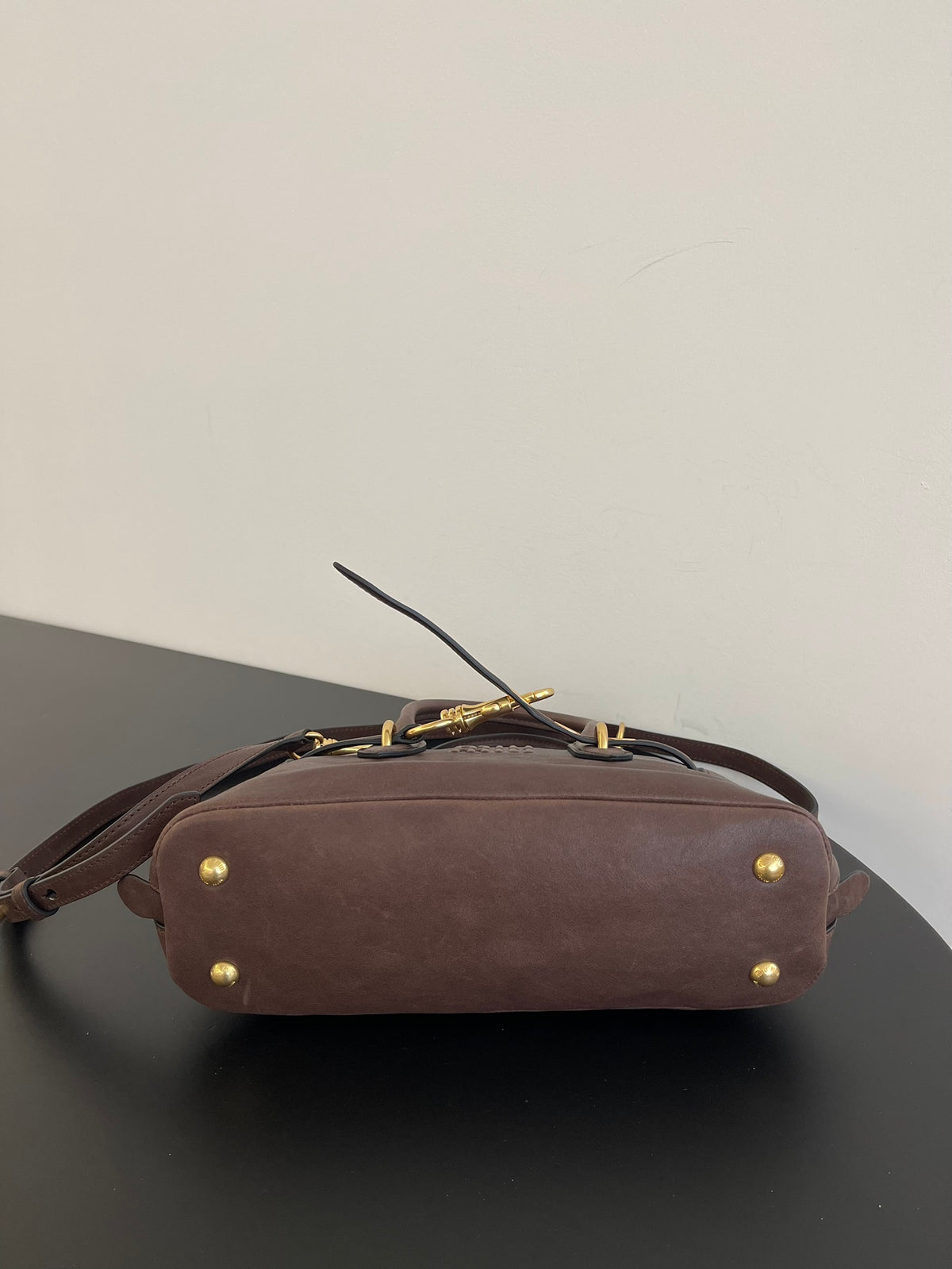 Miu Miu Aventure Mini Leather Bag – Dark Brown