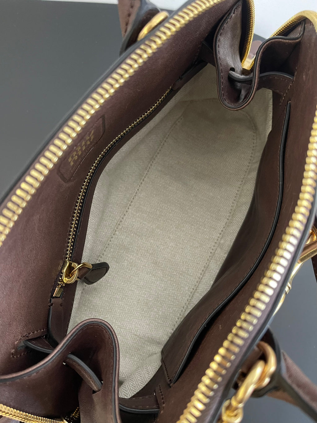 Miu Miu Aventure Mini Leather Bag – Dark Brown
