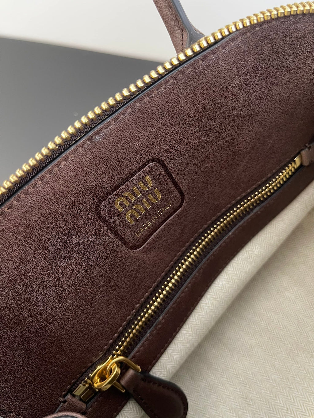 Miu Miu Aventure Mini Leather Bag – Dark Brown