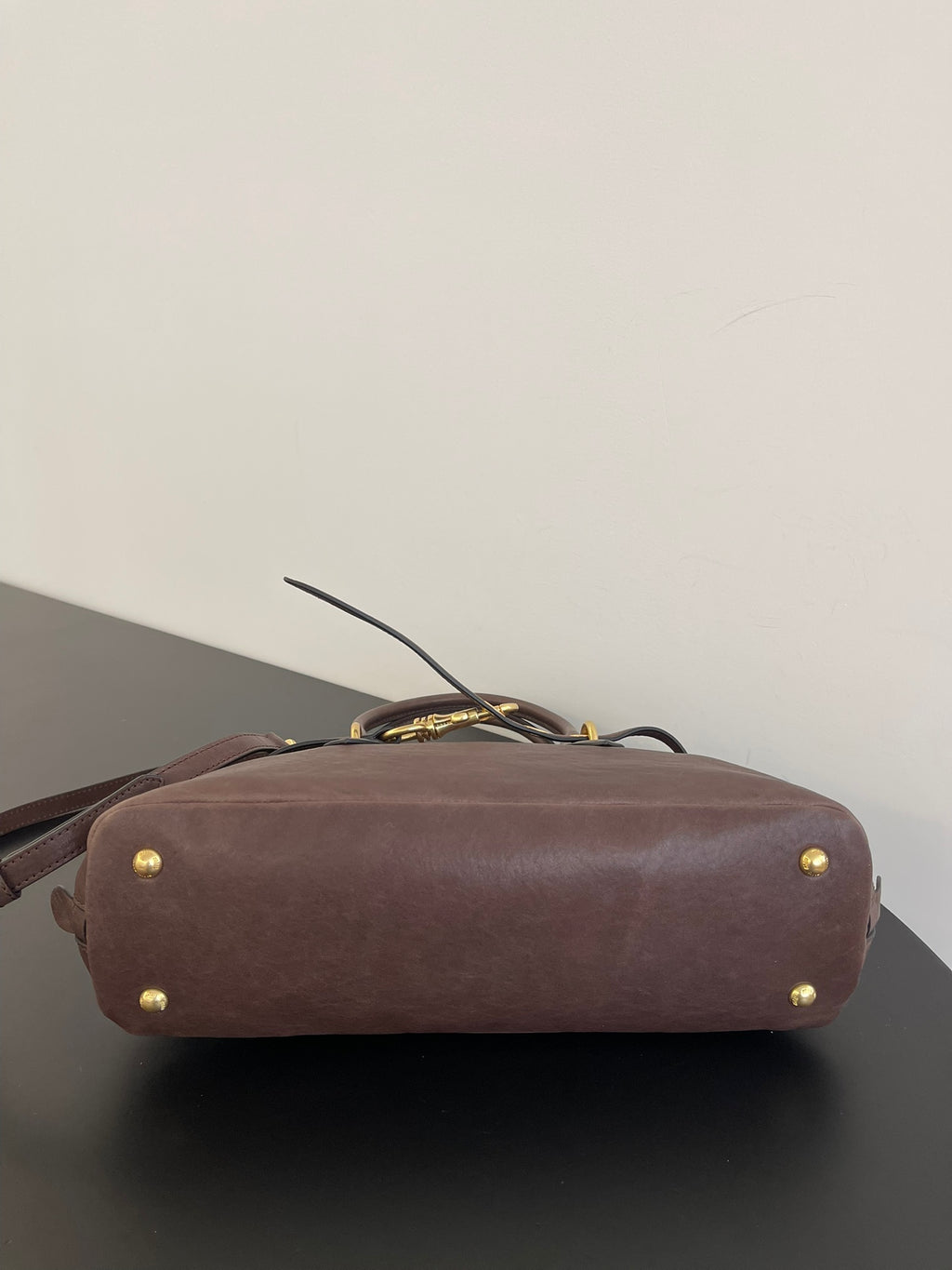 Miu Miu Aventure Leather Bag – Dark Brown