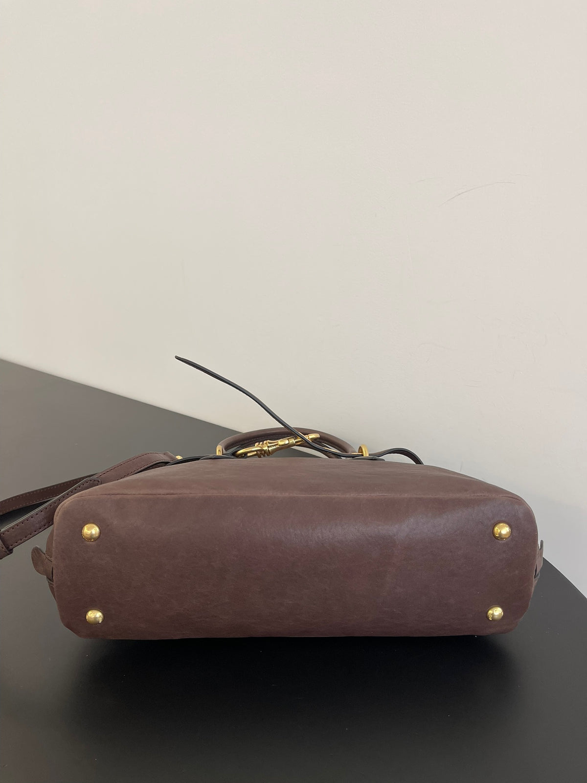 Miu Miu Aventure Leather Bag – Dark Brown