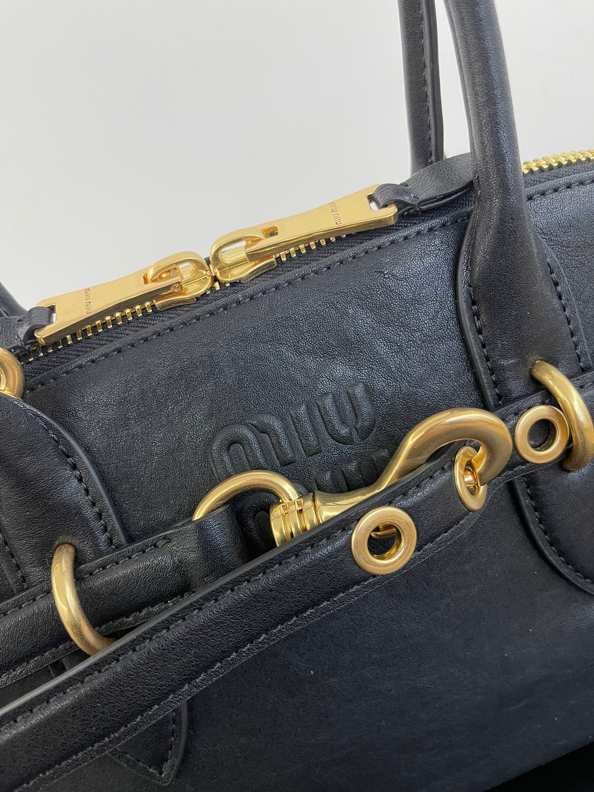 Miu Miu Aventure Leather Bag – Black