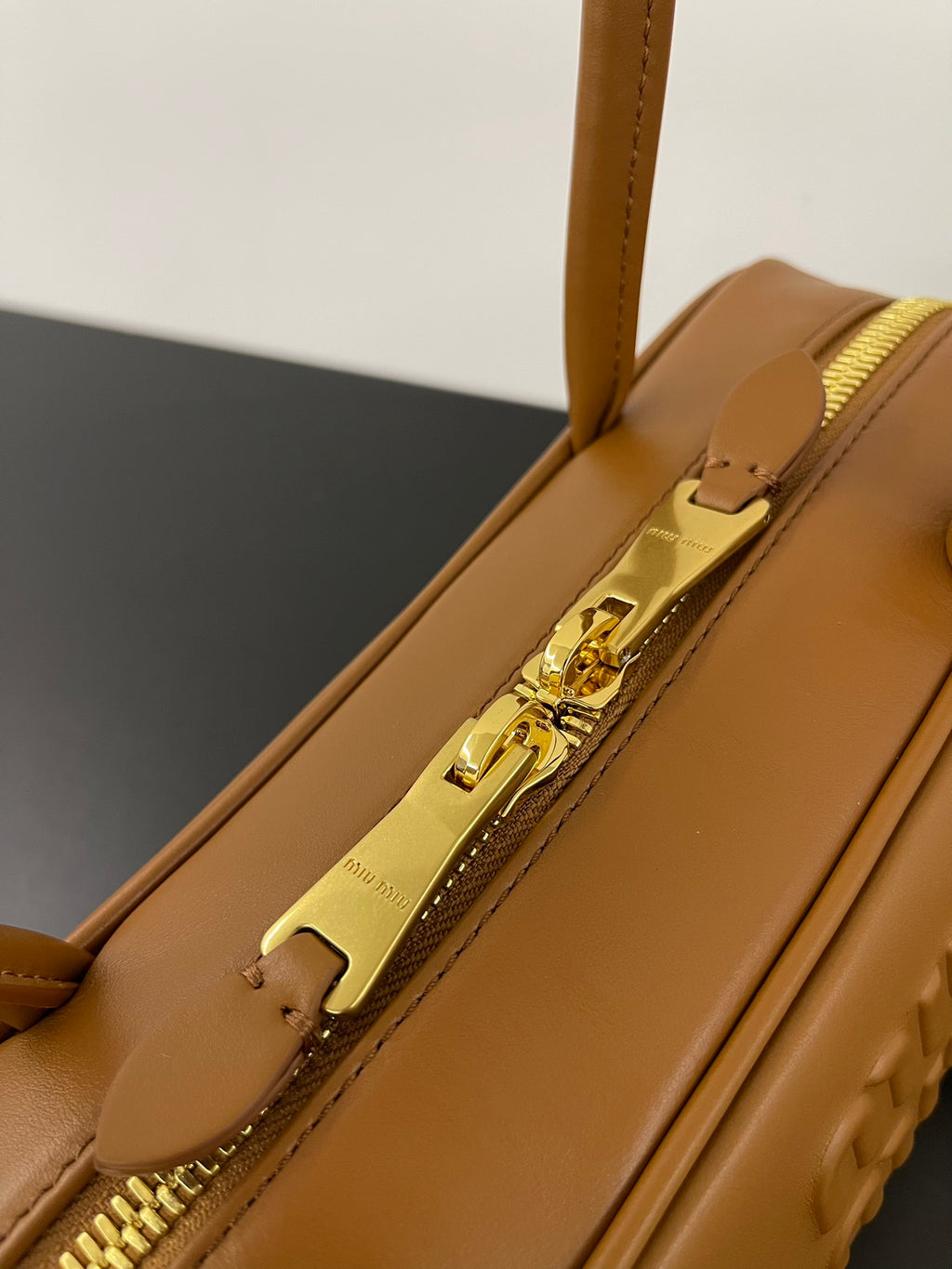 Miu Miu Beau Leather Bag – Cognac