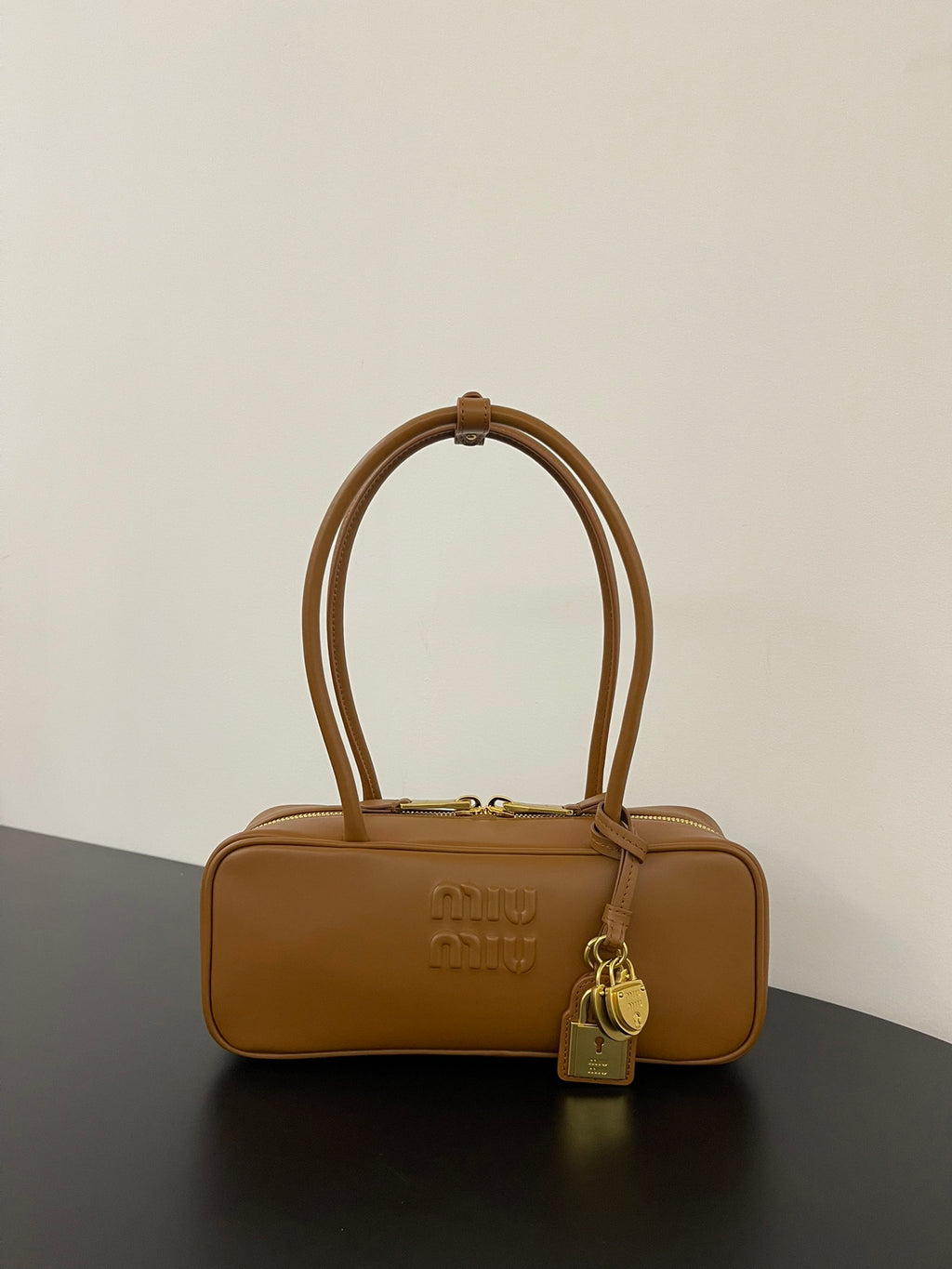 Miu Miu Beau Leather Bag – Cognac