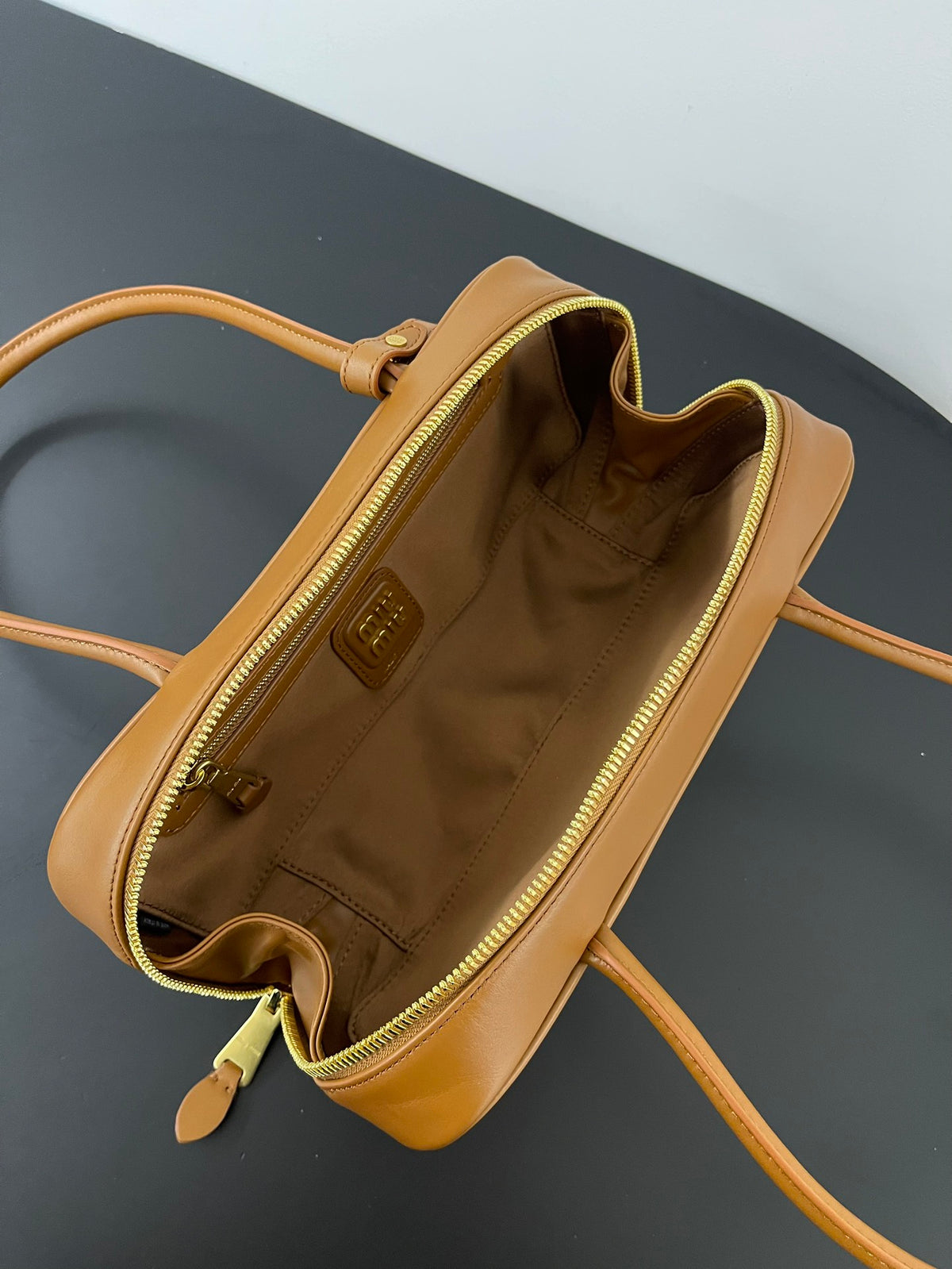 Miu Miu Beau Leather Bag – Cognac