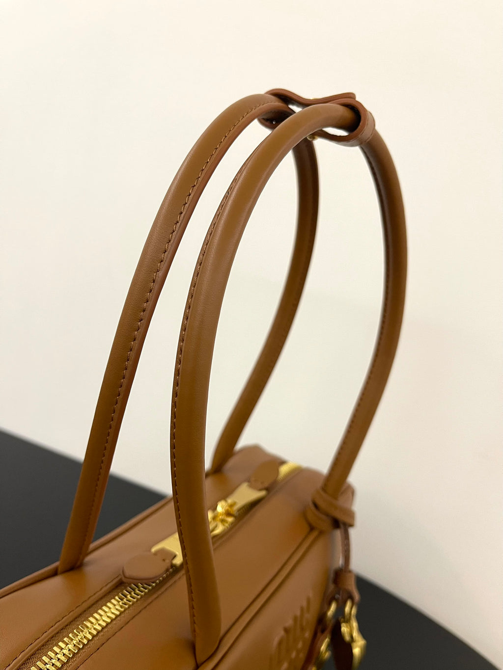 Miu Miu Beau Leather Bag – Cognac