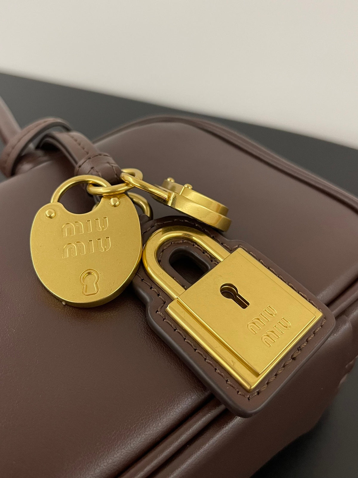 Miu Miu Beau Leather Bag – Dark Brown