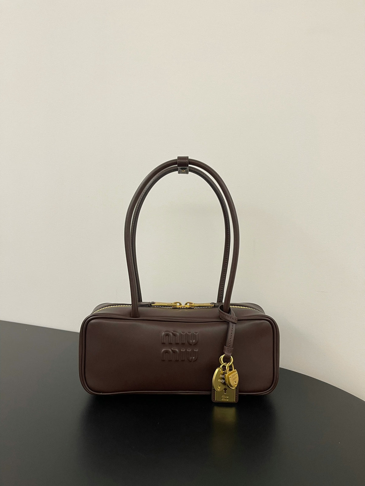 Miu Miu Beau Leather Bag – Dark Brown