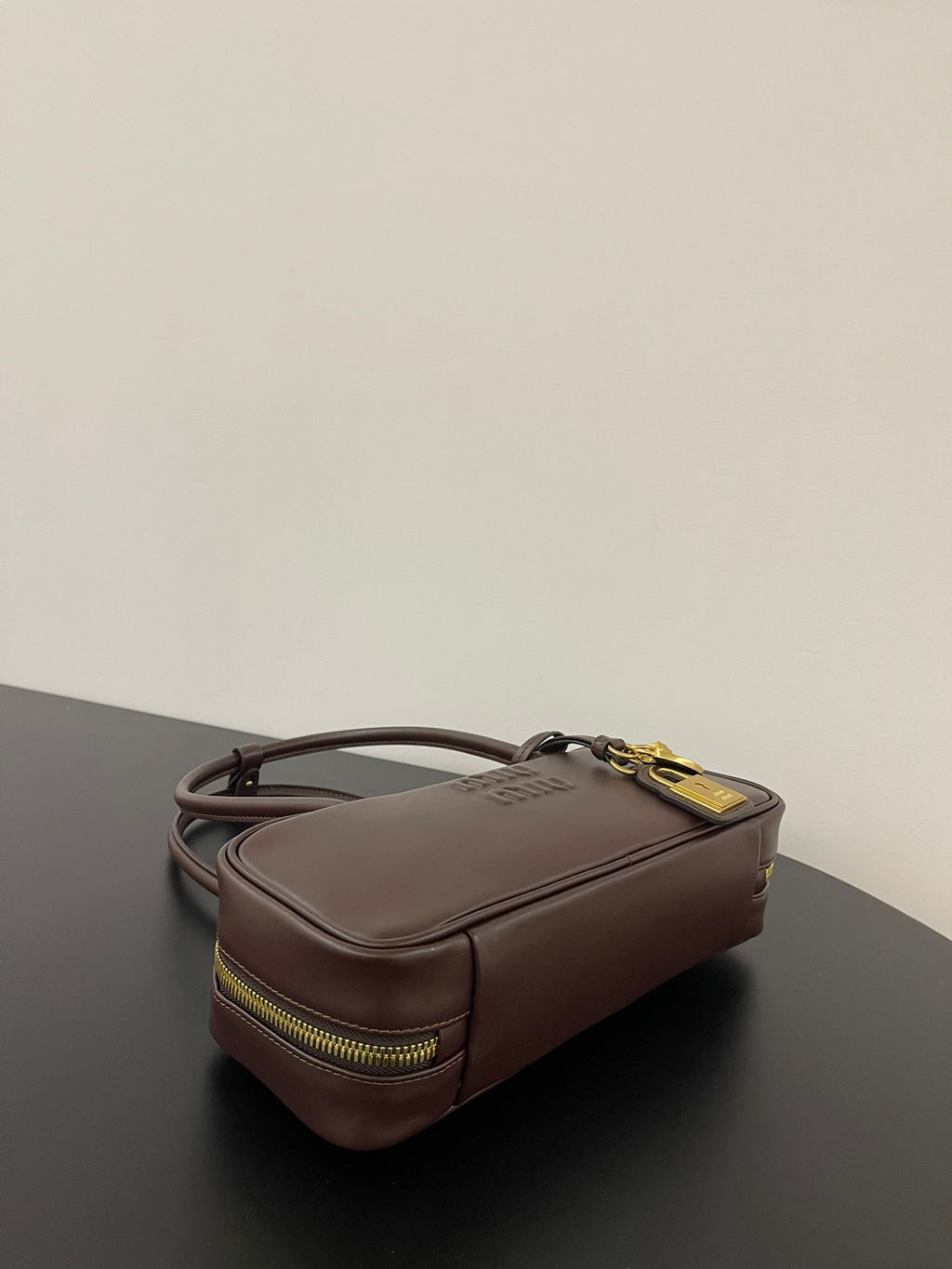 Miu Miu Beau Leather Bag – Dark Brown