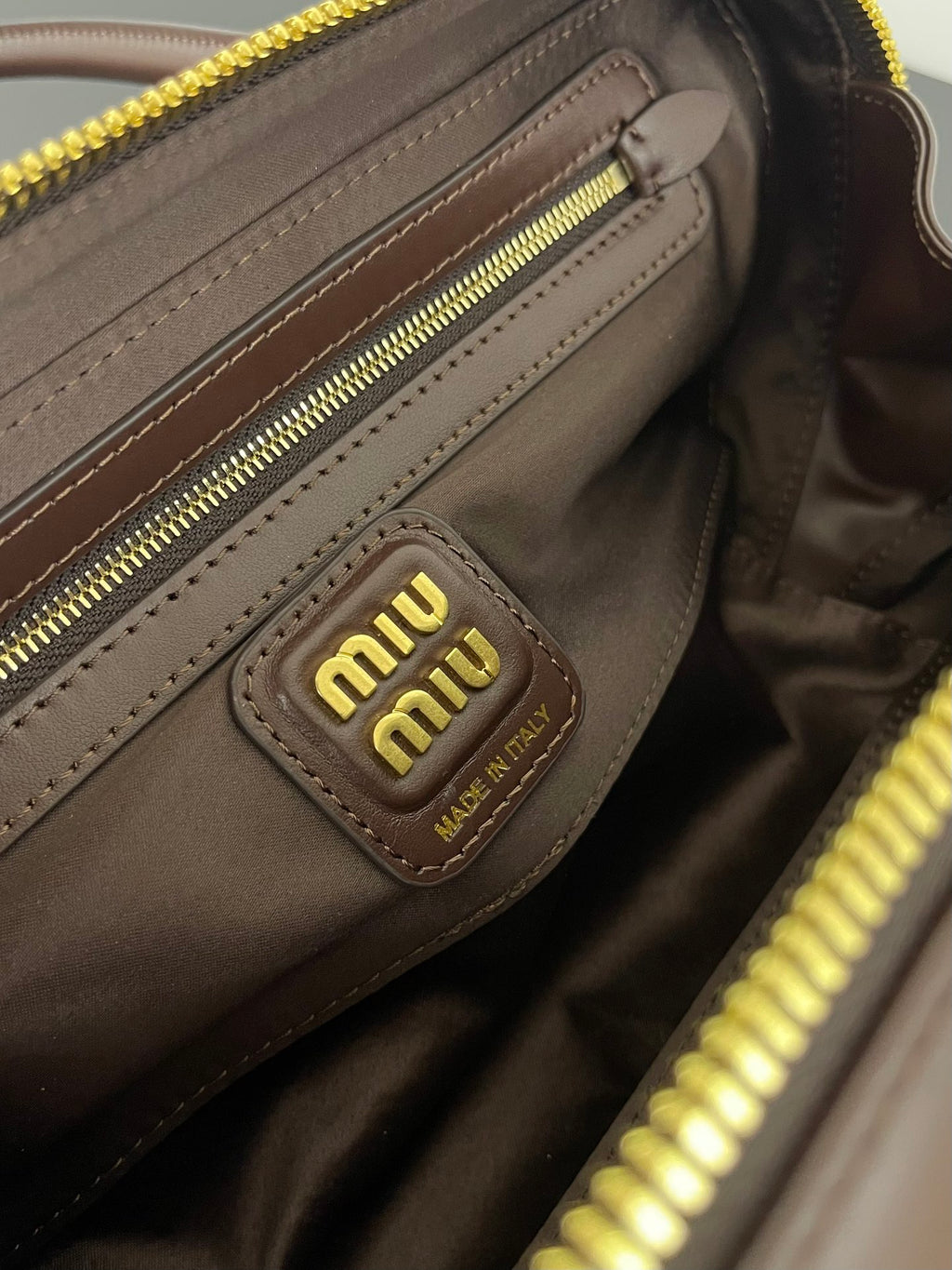 Miu Miu Beau Leather Bag – Dark Brown