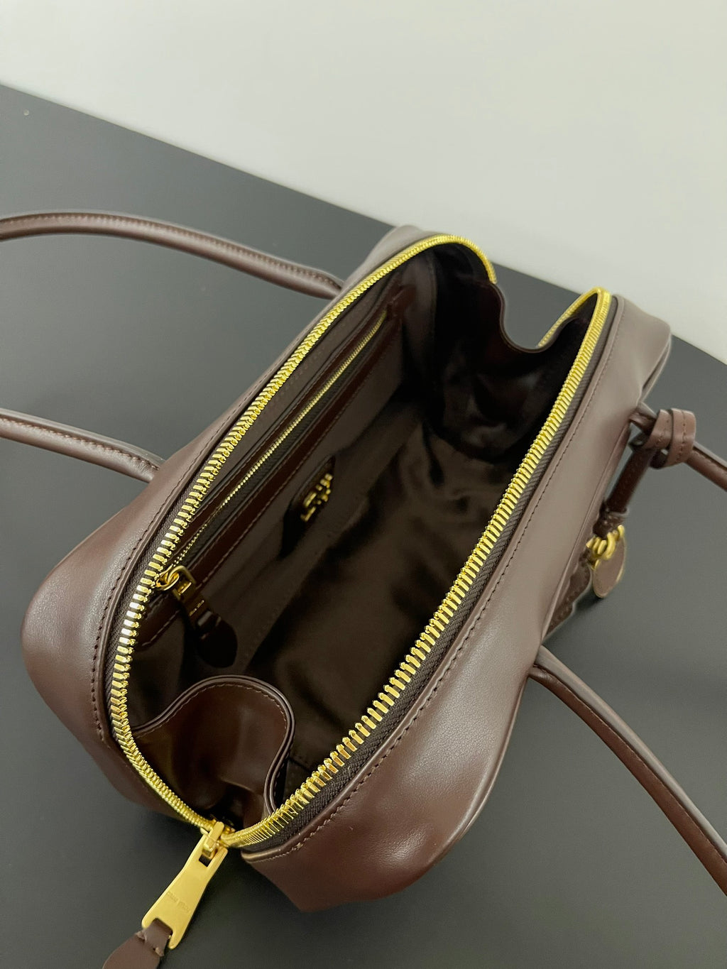 Miu Miu Beau Leather Bag – Dark Brown