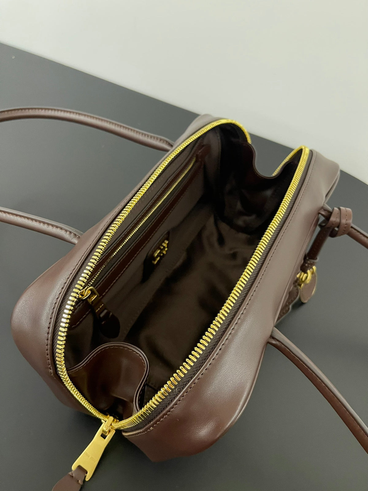 Miu Miu Beau Leather Bag – Dark Brown