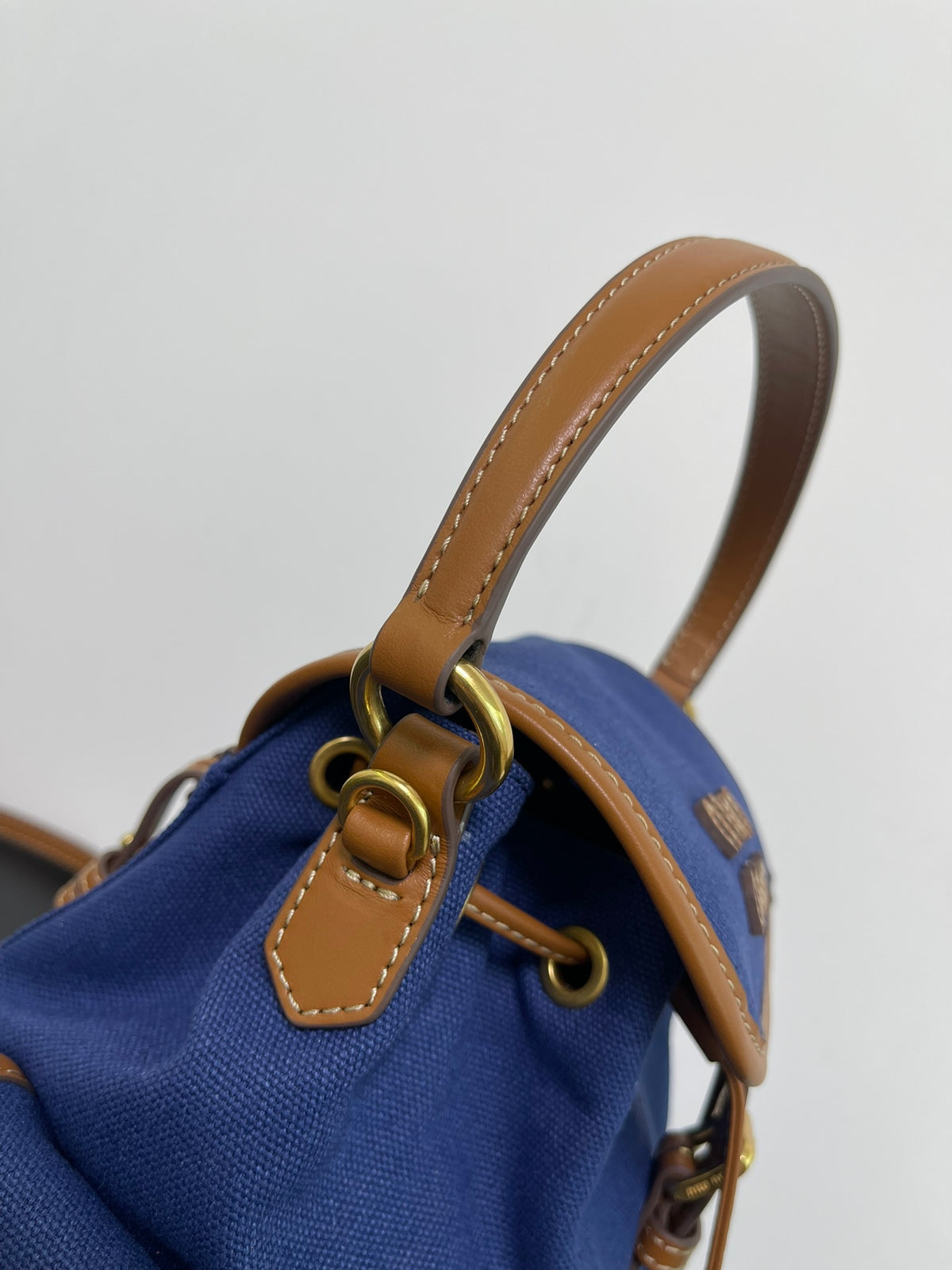 Miu Miu Canvas Mini Backpack – Navy Blue