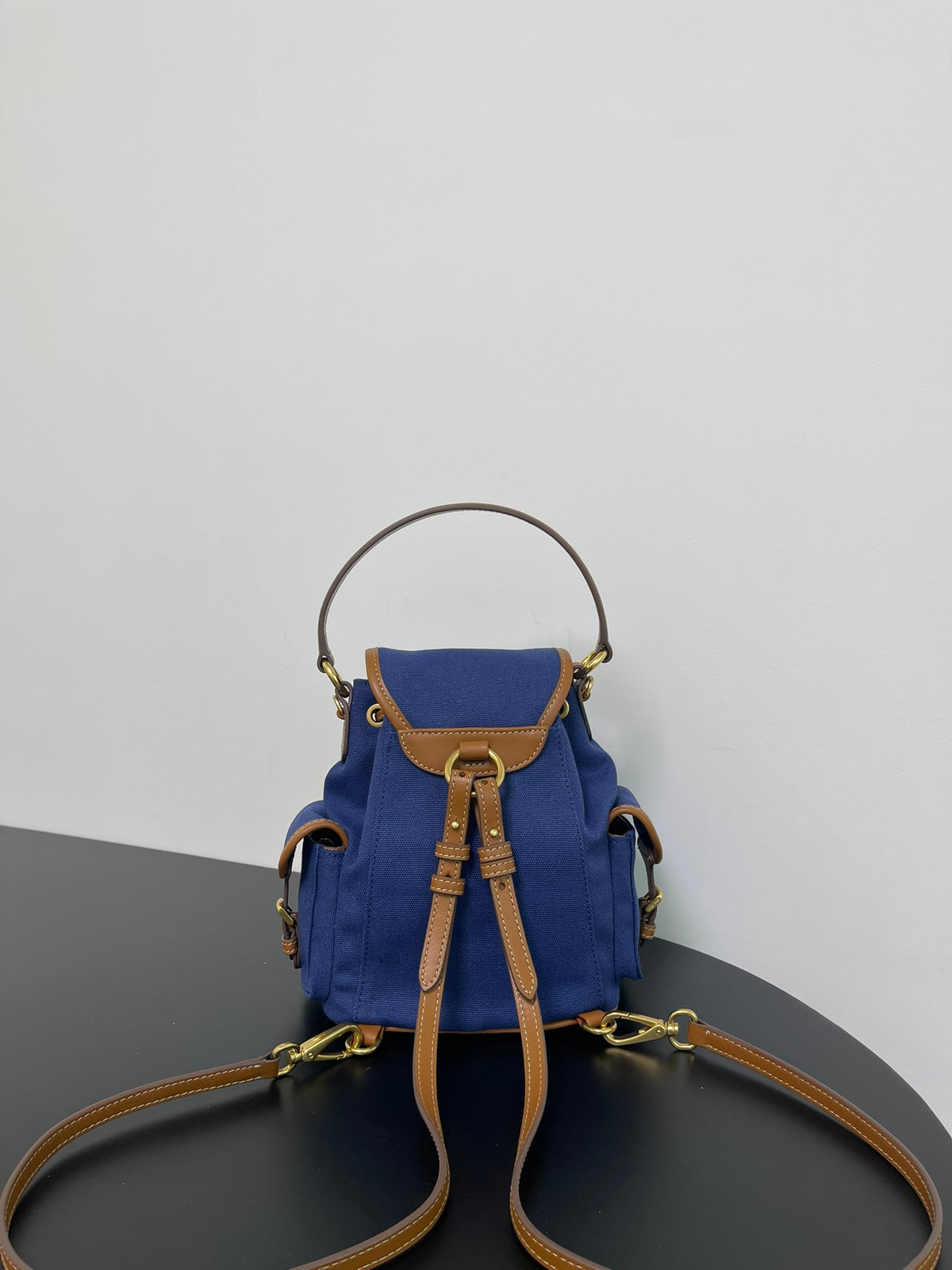 Miu Miu Canvas Mini Backpack – Navy Blue