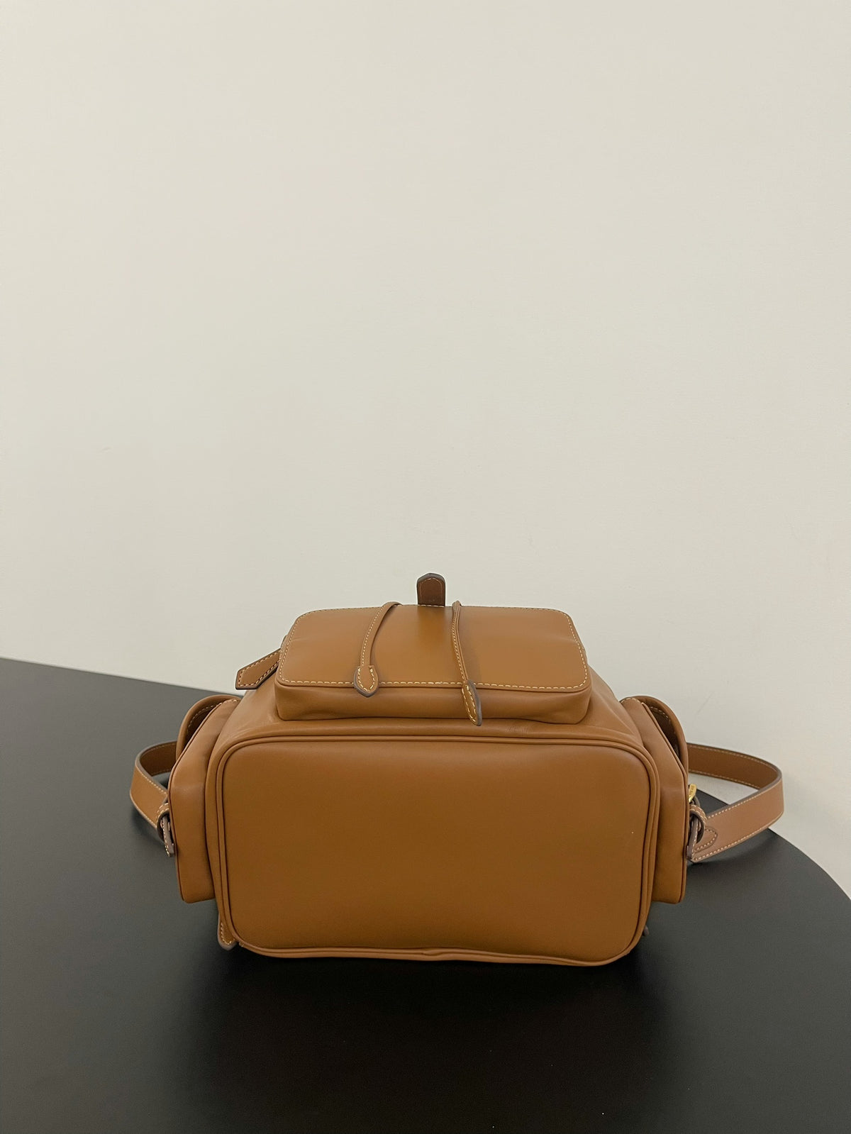 Miu Miu Leather Backpack – Cognac