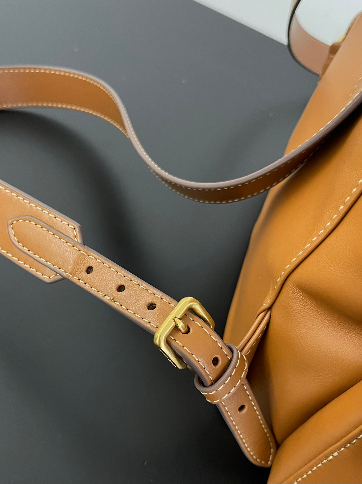 Miu Miu Leather Backpack – Cognac