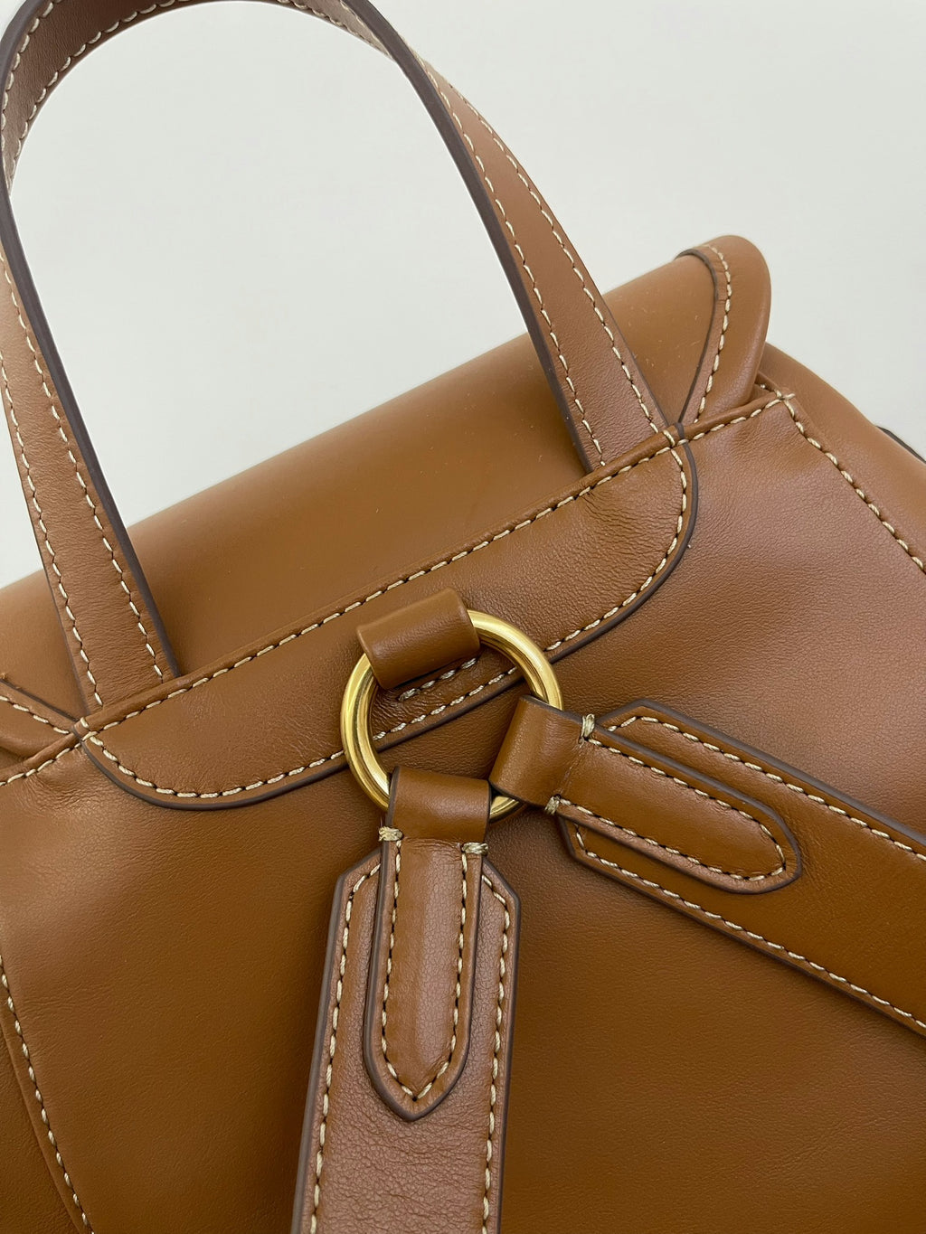 Miu Miu Leather Backpack – Cognac