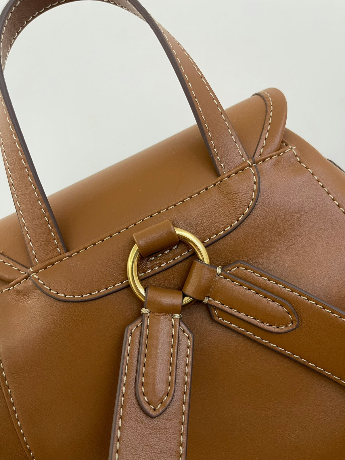 Miu Miu Leather Backpack – Cognac