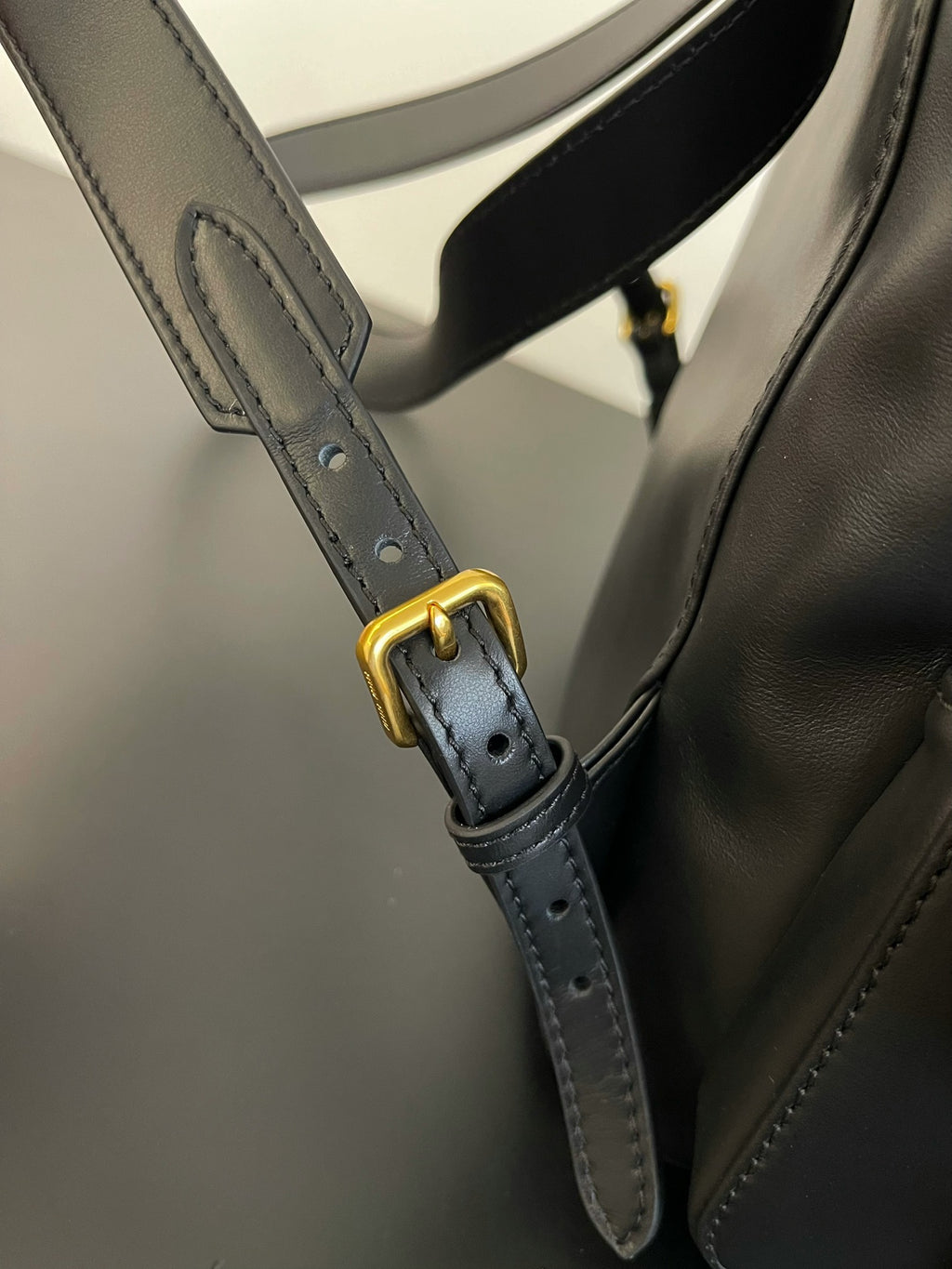 Miu Miu Leather Backpack – Black