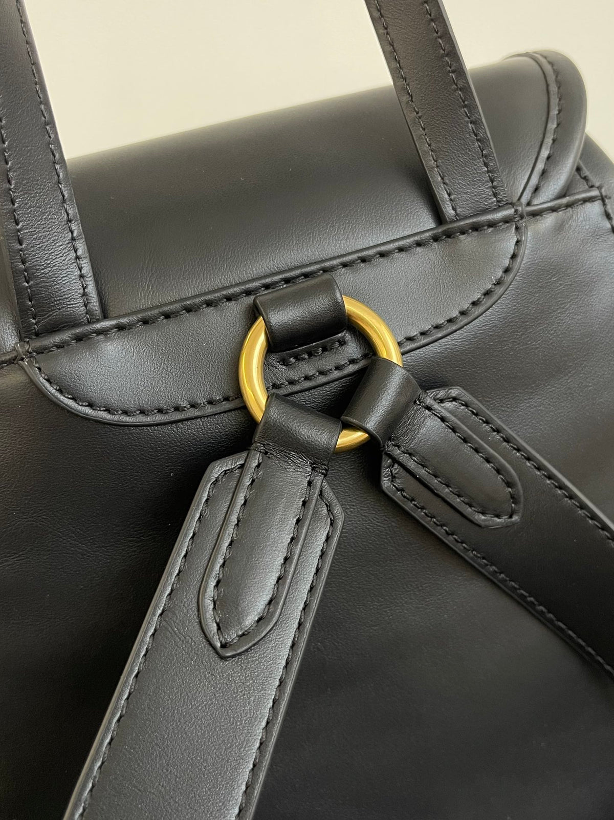 Miu Miu Leather Backpack – Black