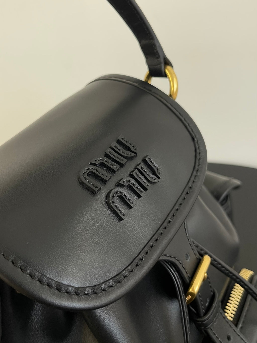 Miu Miu Leather Mini Backpack – Black