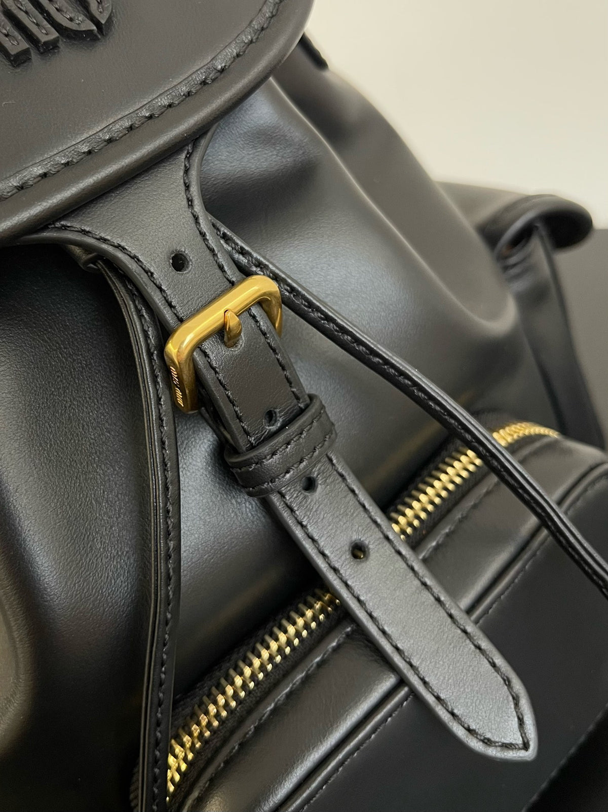 Miu Miu Leather Mini Backpack – Black