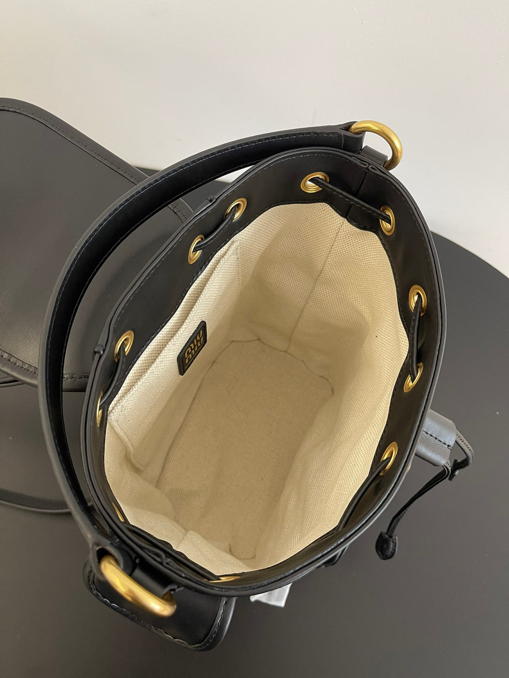 Miu Miu Leather Mini Backpack – Black