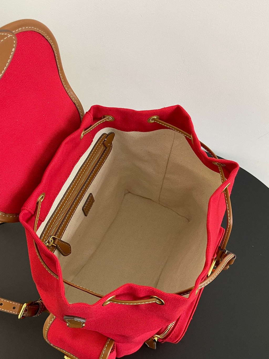 Miu Miu Canvas Backpack – Red