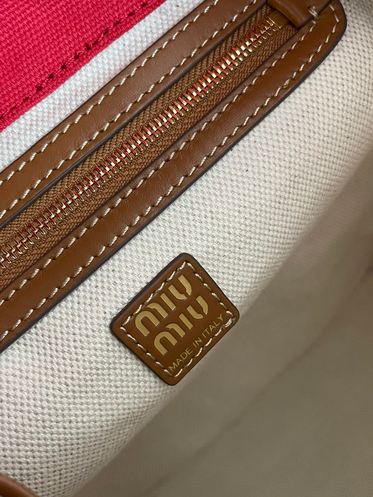 Miu Miu Canvas Backpack – Red