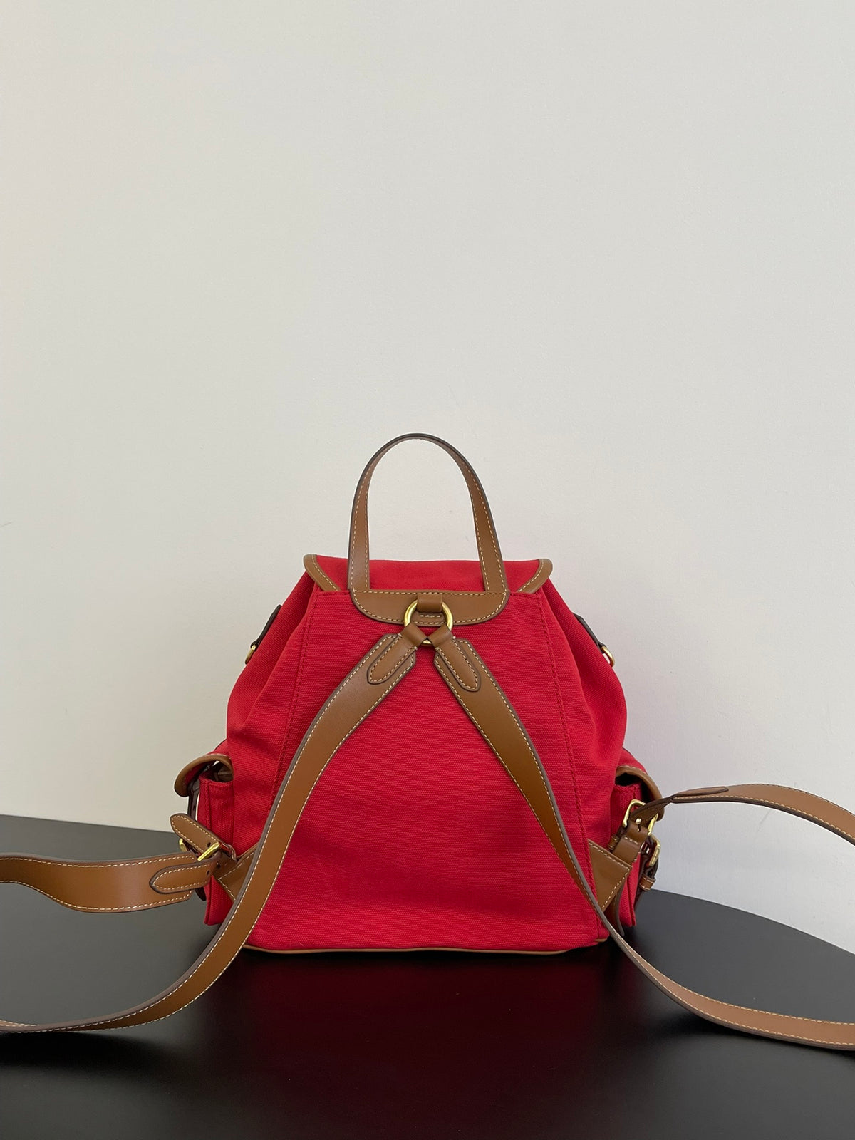Miu Miu Canvas Backpack – Red
