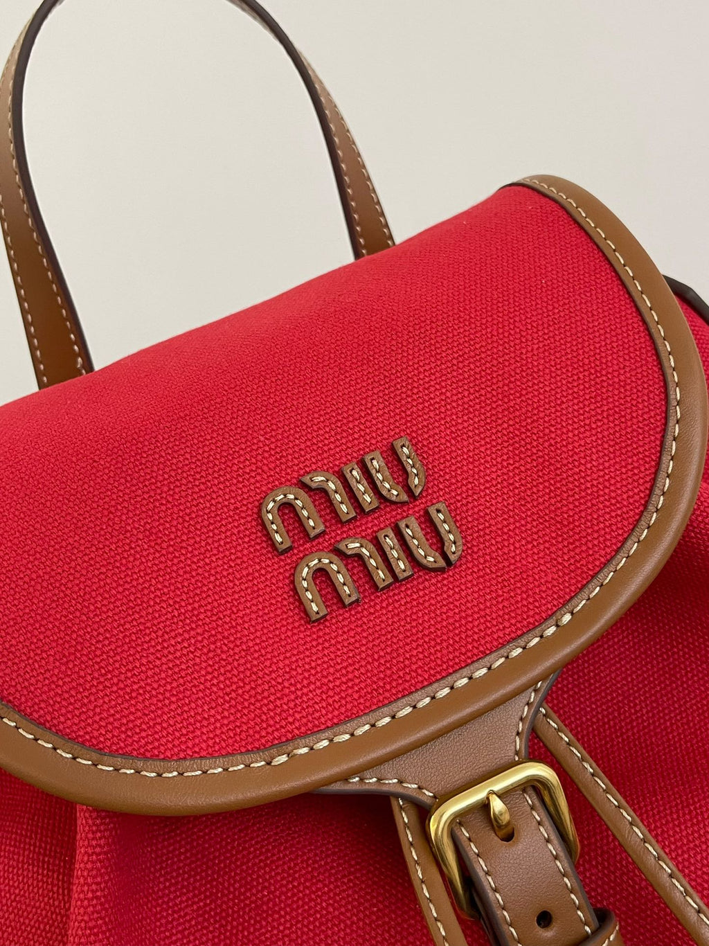 Miu Miu Canvas Backpack – Red