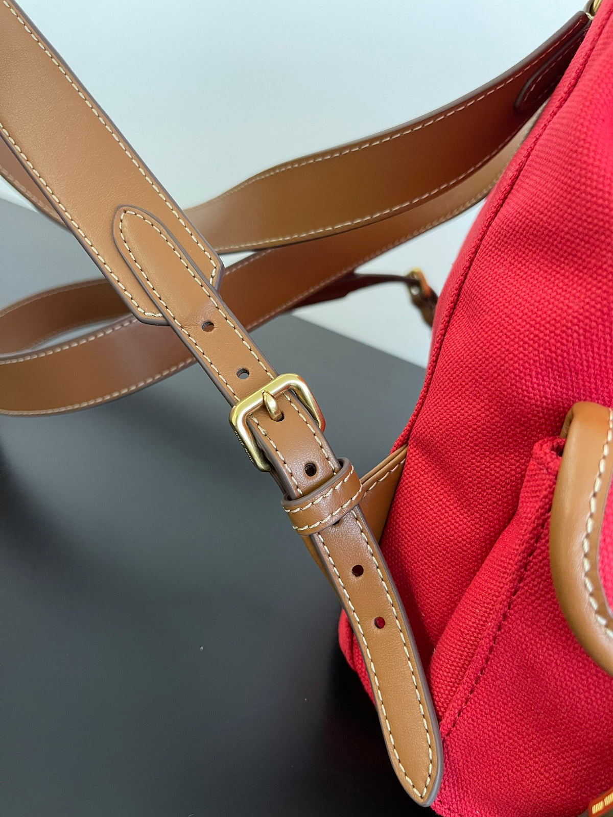 Miu Miu Canvas Backpack – Red