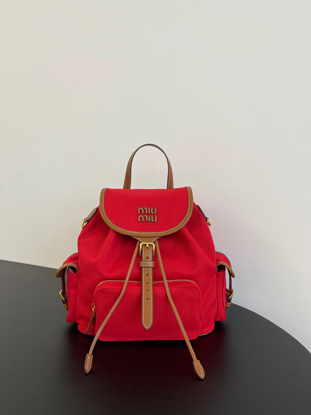 Miu Miu Canvas Backpack – Red