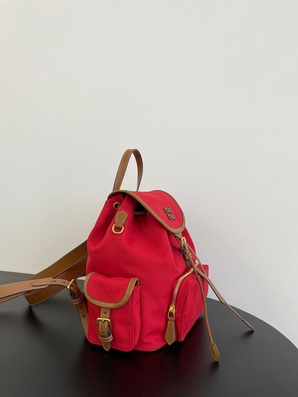 Miu Miu Canvas Backpack – Red