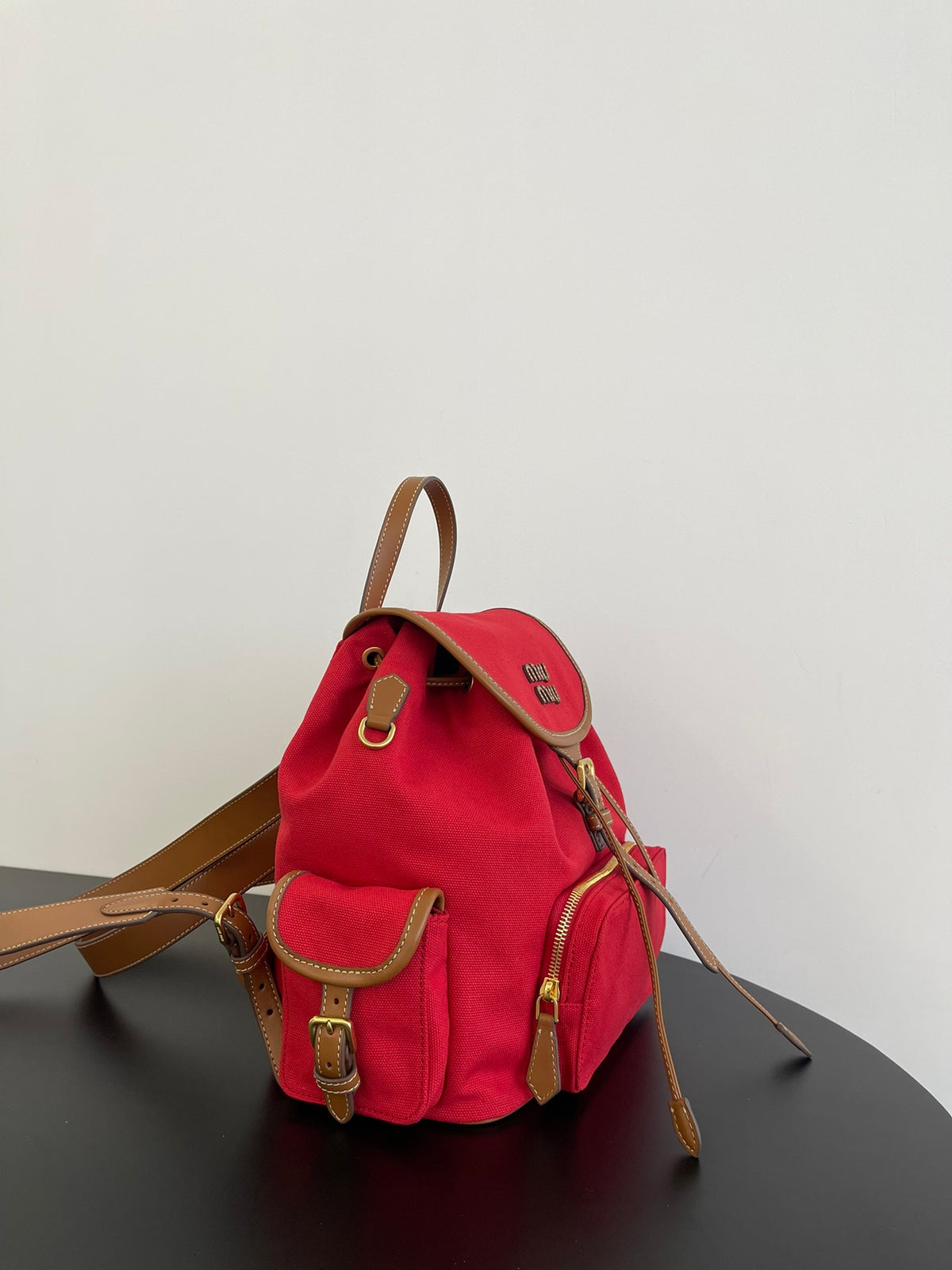 Miu Miu Canvas Backpack – Red