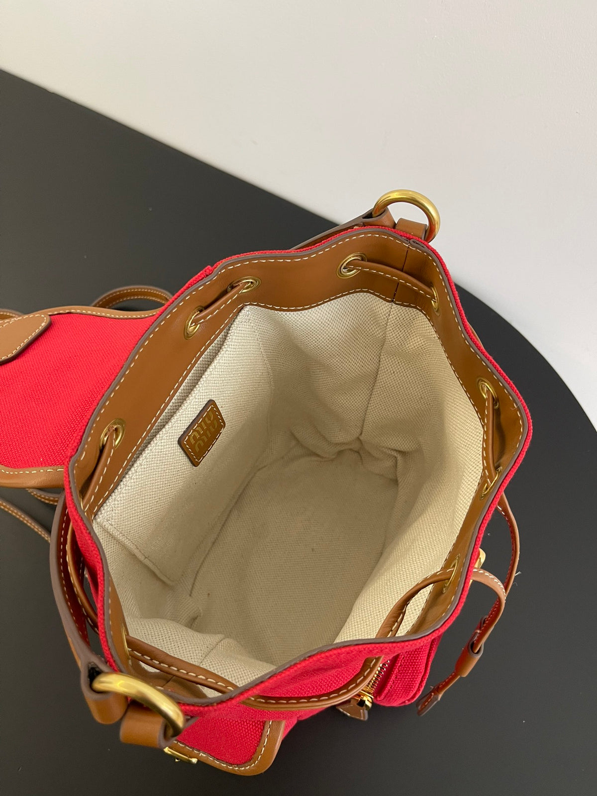 Miu Miu Canvas Mini Backpack – Red