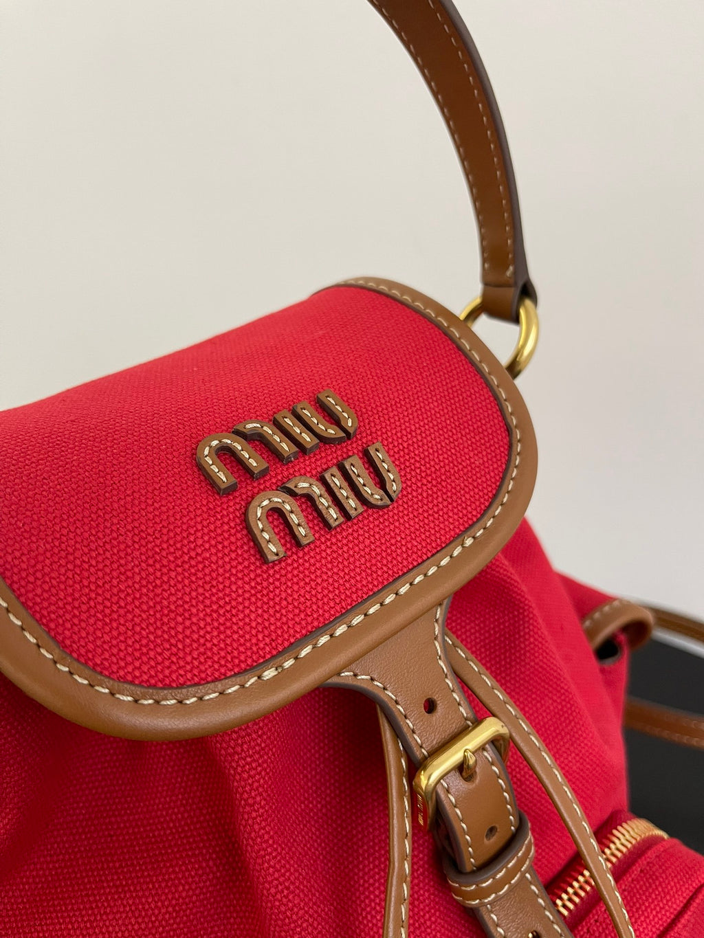 Miu Miu Canvas Mini Backpack – Red