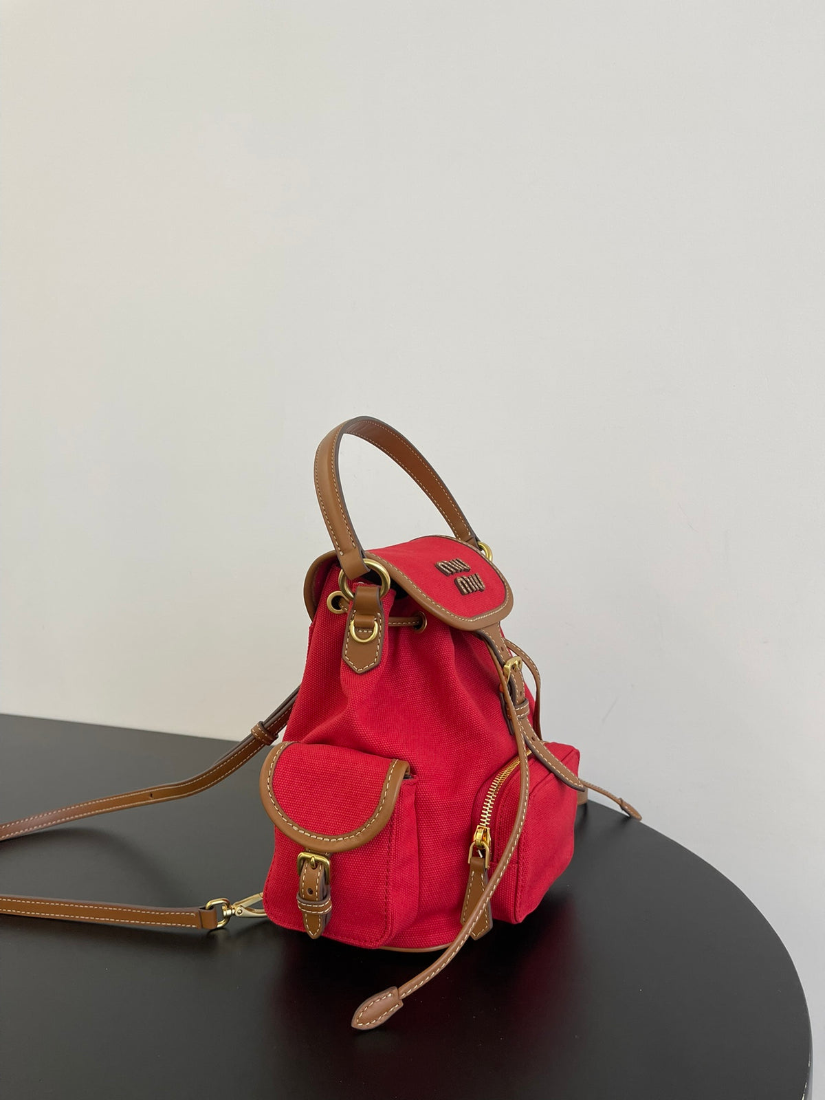 Miu Miu Canvas Mini Backpack – Red