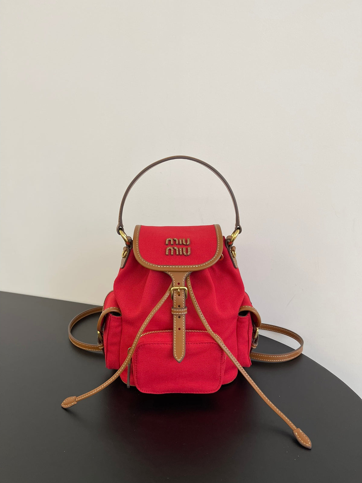 Miu Miu Canvas Mini Backpack – Red