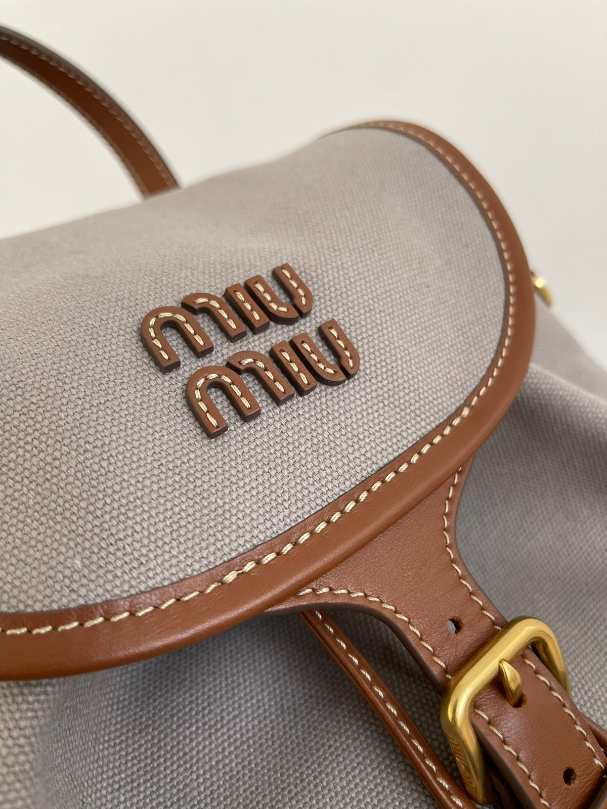 Miu Miu Canvas Backpack – Grey