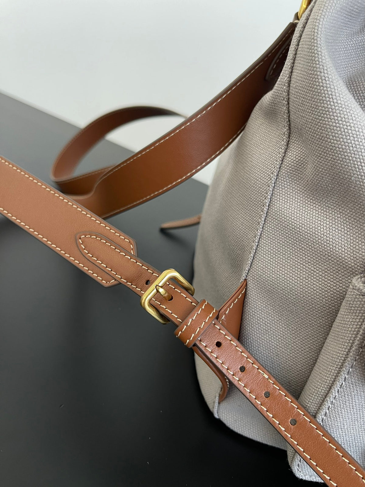 Miu Miu Canvas Backpack – Grey