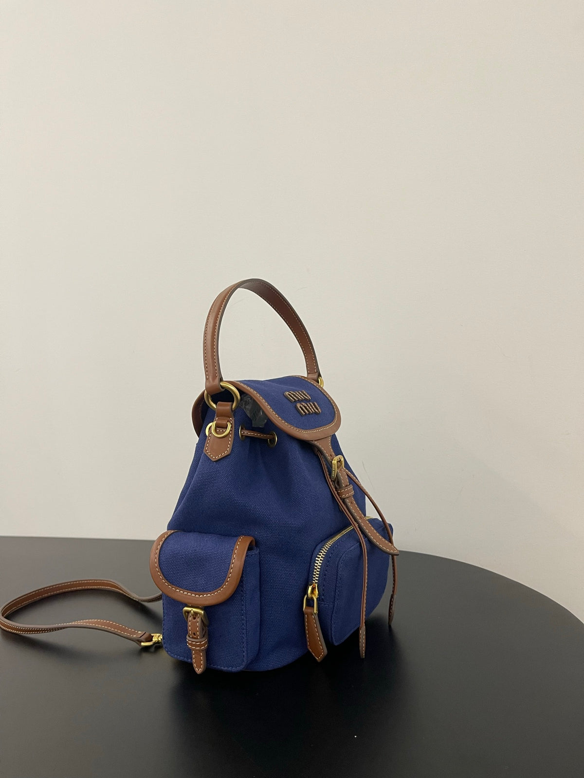 Miu Miu Canvas Mini Backpack – Navy Blue