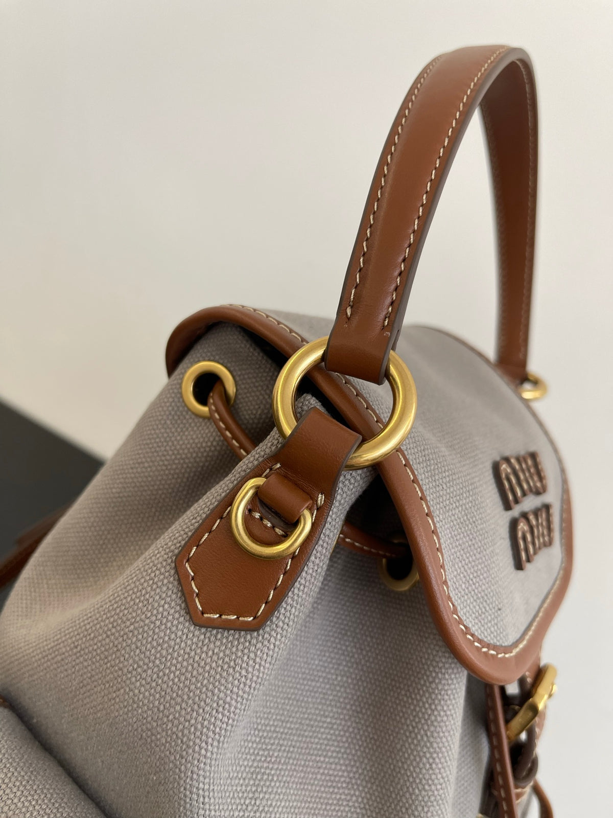 Miu Miu Canvas Mini Backpack – Grey