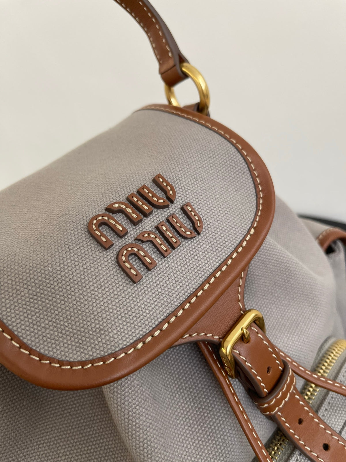Miu Miu Canvas Mini Backpack – Grey