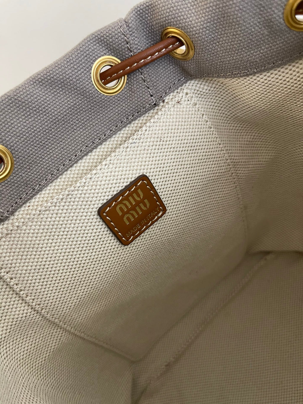 Miu Miu Canvas Mini Backpack – Grey