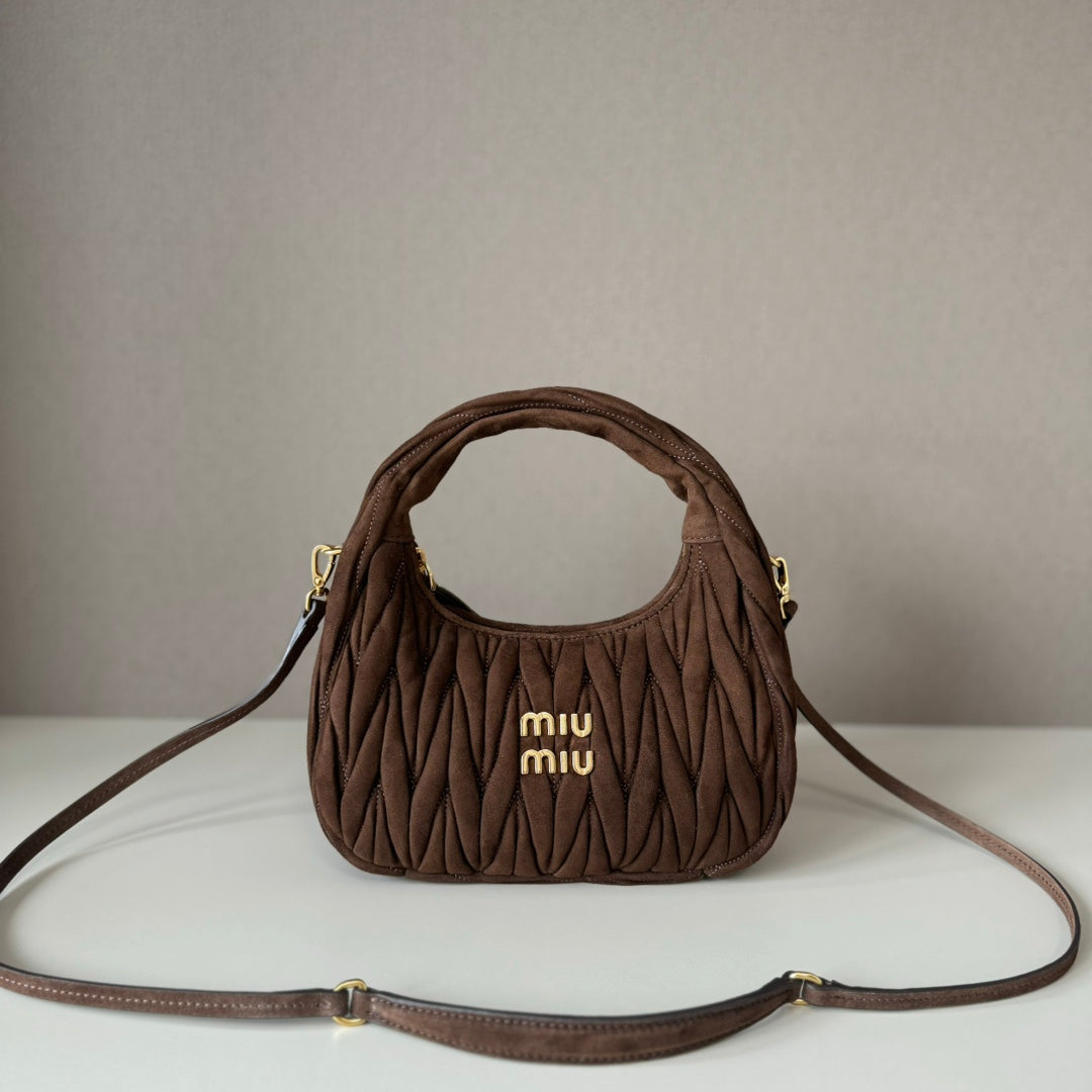 Miu Miu Wander Matelassé Hobo Bag – Brown