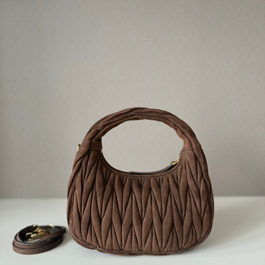 Miu Miu Wander Matelassé Hobo Bag – Brown