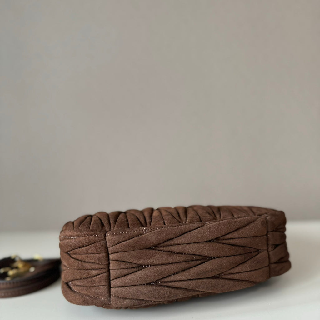 Miu Miu Wander Matelassé Hobo Bag – Brown